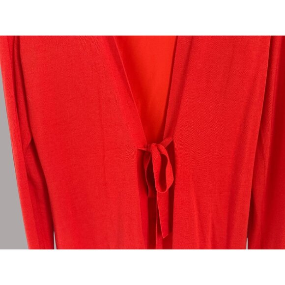 Lafayette 148 New York Red Cashmere & Silk Tie-Front Cardigan Sweater M - Picture 4 of 8